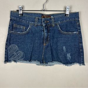 Vintage So Cal Y2K Low Rise Mini Denim Jean Skirt